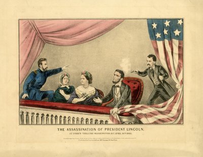 El Asesinato del Presidente Lincoln, en el Teatro Ford, Washington, D.C. 14 de abril de 1865, 1865 de N. and Ives, J.M. Currier