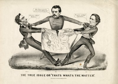 La verdadera cuestión o eso es lo que importa, 1864 de N. and Ives, J.M. Currier