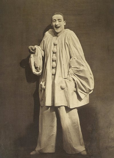 Pierrot riendo (mimo francés Charles Deburau), foto por Gaspard-Felix Tournachon alias Nadar, c. 1855 de Nadar