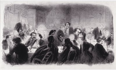 Litografía anónima representando personalidades literarias y artísticas en la década de 1850 de Nadar