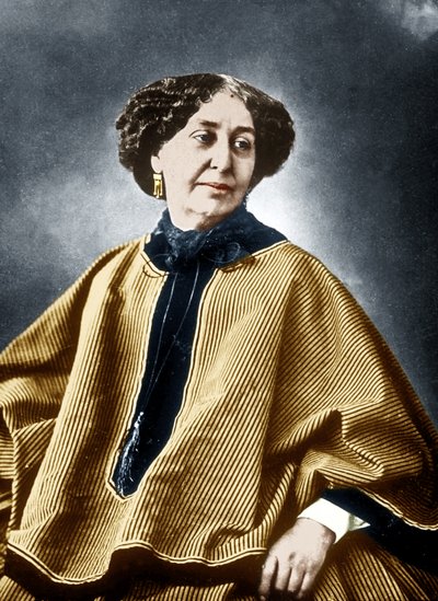 George Sand, escritora francesa (Aurore Dupin 1804-1876) 1864, foto de Nadar, documento coloreado de Nadar