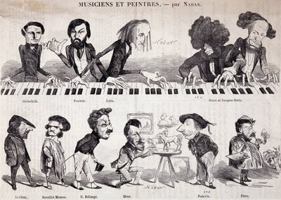 La serie "Músicos y Pintores" de "Le Petit journal pour rire" de Nadar