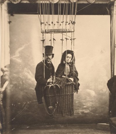 [Nadar con su esposa, Ernestine, en un globo] de Nadar