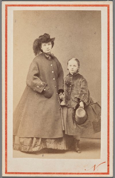 Retrato de Jadwiga Garczyńska, de soltera Pruszak (1834-1917), con su hija de Nadar