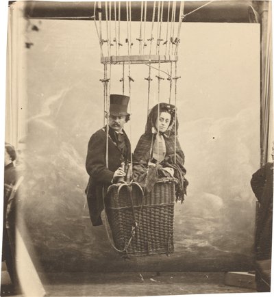 Autorretrato con su Esposa Ernestine en una Góndola de Globo, c. 1865, impreso c. 1890 de Nadar