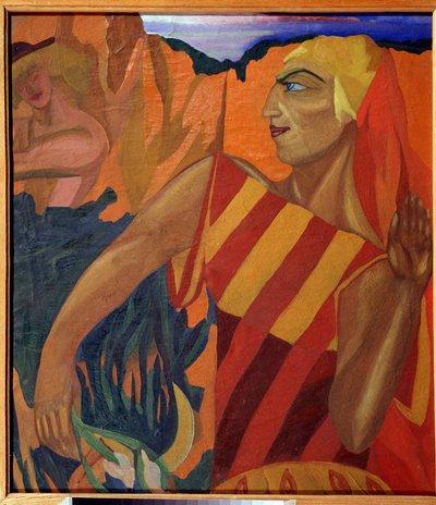Medee - Diseño de Vestuario para el Ballet El Vellocino de Oro (Medea. Diseño de Vestuario para el Ballet El Vellocino de Oro) - Pintura de Nadhezhda Vladimirovna Lermontova (1885-1921), óleo sobre lienzo de Nadezhda Vladimirovna Lermontova