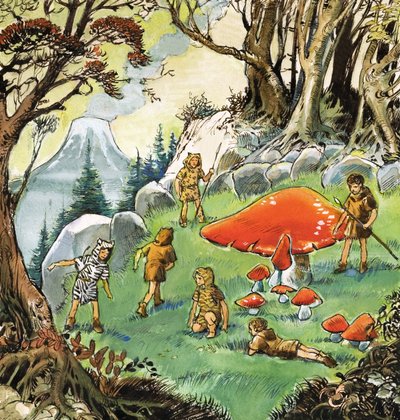 Los niños perdidos, ilustración de "Peter Pan" de J.M. Barrie (gouache sobre papel) de Nadir Quinto