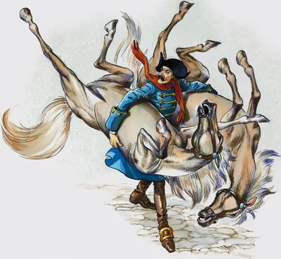 Las maravillosas aventuras del barón Munchausen (gouache sobre papel) de Nadir Quinto