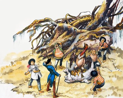 Las maravillosas aventuras del barón Munchausen (gouache sobre papel) de Nadir Quinto