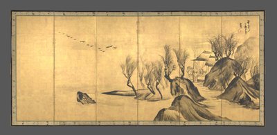 Paisajes con los letrados chinos Su Shi y Tao Qian de Nagasawa Rosetsu