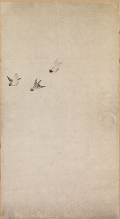 Cachorros, gorriones y crisantemos, 1754-1799 de Nagasawa Rosetsu