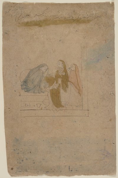 Una dama con asistentes de Nainsukh
