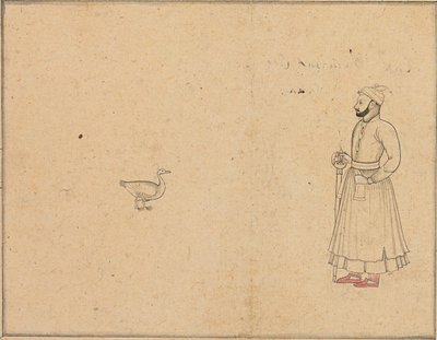 Raja Balwant Dev Singh y un cisne, c.1750-55 de Nainsukh