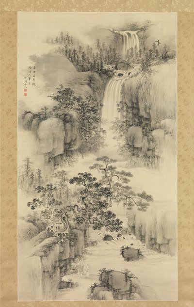 Paisaje con cascada, 1841 de Nakabayashi Chikuto