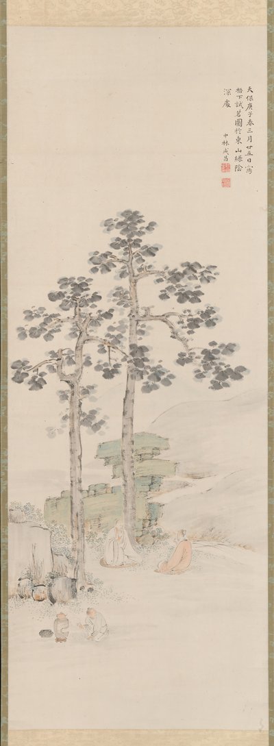 Degustación de Té bajo los Árboles Wu, 1840 de Nakabayashi Chikuto