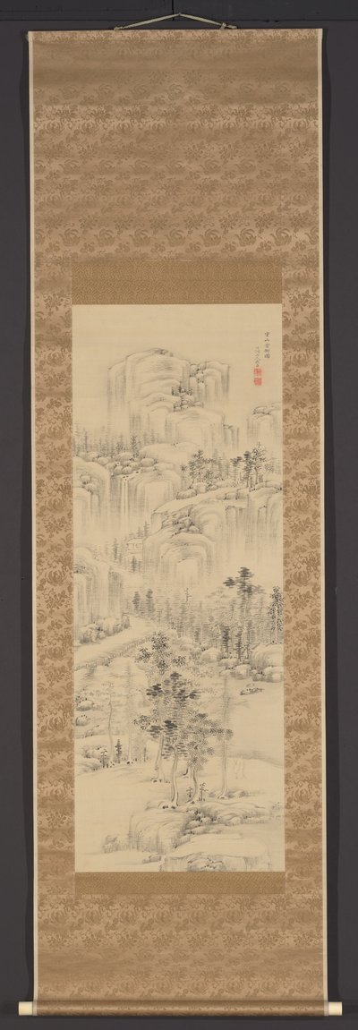 Árboles en las nubes sobre montañas estratificadas (Jûzan umbokuzu) de Nakabayashi Chikuto