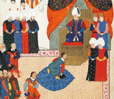 La recepción del Príncipe de la Corona Húngara, Zsigismond Janos por Suleyman I el 29 de junio de Nakkaş Osman