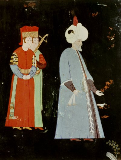El sultán Suleiman el Magnífico (1494-1566) con dos dignatarios de Nakkep, called Nigari Reis Haydar