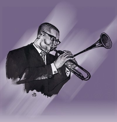Dizzy Gillespie, 2021 (dibujo) de Nancy Moniz Charalambous