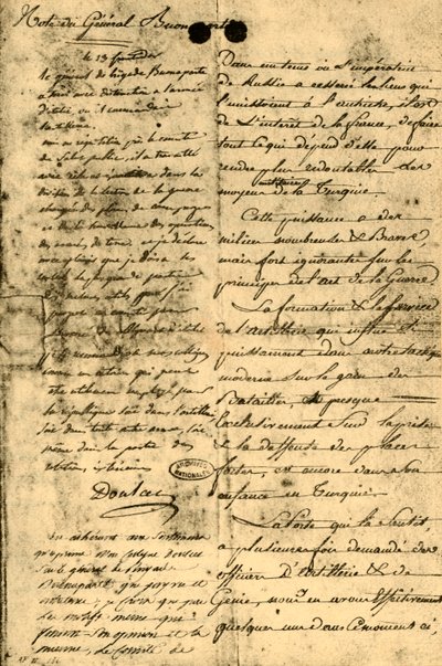 Nota del General Bonaparte, 13 de septiembre de 1795 de Napoleon Bonaparte I