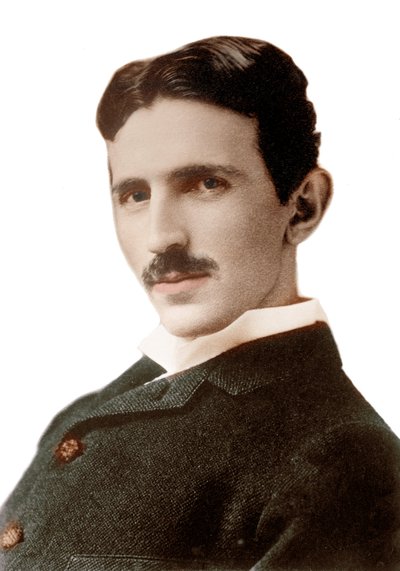 Retrato de Nikola Tesla (1856-1943) - ingeniero, físico e inventor serbio nacido en Croacia - Fotografía por Napoleon Sarony (1821-1896) 1890 de Napoleon Sarony