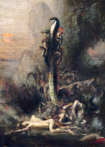 Hércules y la Hidra de Lerna, después de Gustave Moreau, c.1876 (detalle) de Narcisse Berchere