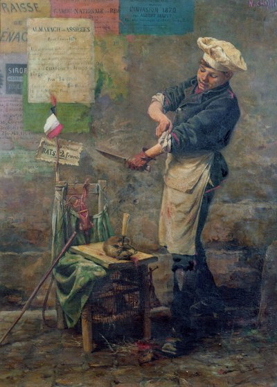 Vendedor de ratas durante el sitio de París, 1870 de Narcisse Chaillou