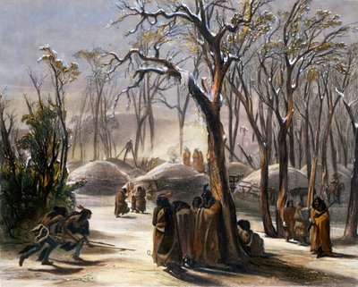 Aldea de invierno de los Minatarres, 1843 de Narcisse Desmadryl