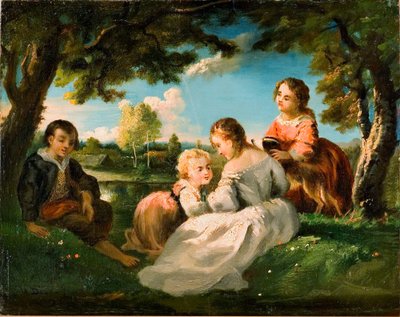 Niños jugando de Narcisse Virgile Diaz de la Peña