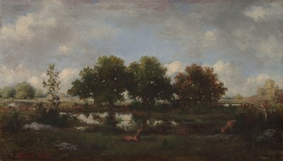 Paisaje forestal con ciervos de Narcisse Virgile Diaz de la Peña