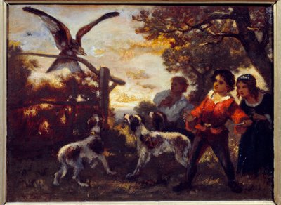 Los niños del halcón. Pintura de Diaz De La Pena de Narcisse Virgile Diaz de la Peña