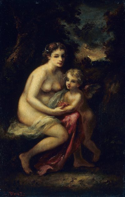 La educación de Cupido, c.1859 (óleo sobre tabla) de Narcisse Virgilio Diaz de la Peña