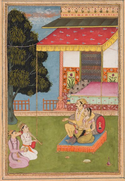 Una página de una serie Ragamala: Sri Raga, 1695 de Nasiruddin
