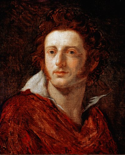 Retrato del poeta y dramaturgo italiano Ugo Foscolo (1778-1827) de Natale Schiavoni