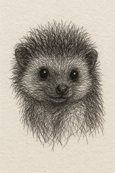 Boceto de un erizo bebé de Natalie Bruns