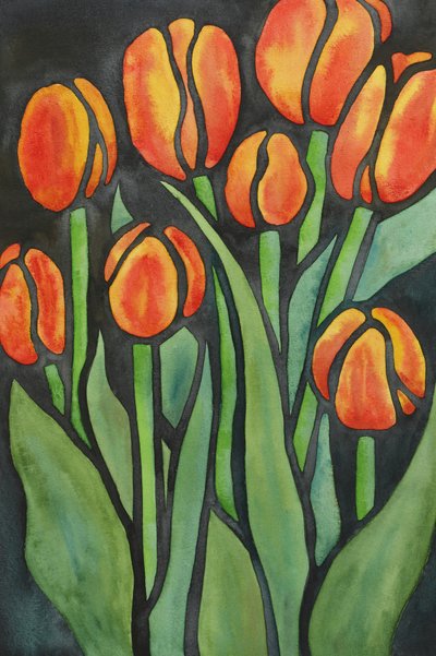 Tulipanes de color naranja intenso de Natalie Bruns
