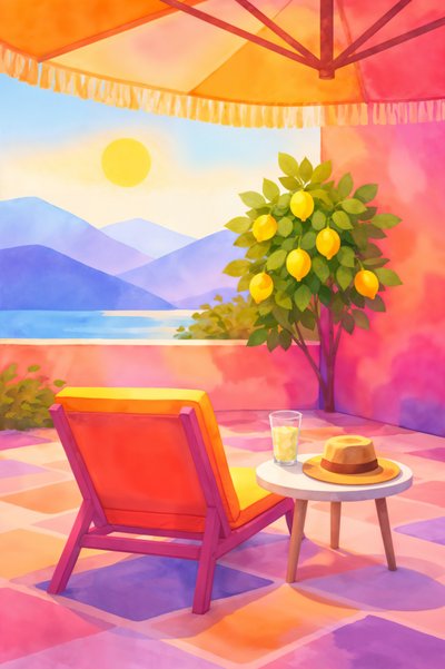 Un patio veraniego lleno de color de Natalie Bruns