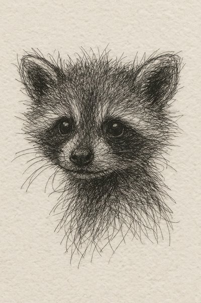 Un mapache bebé curioso de Natalie Bruns