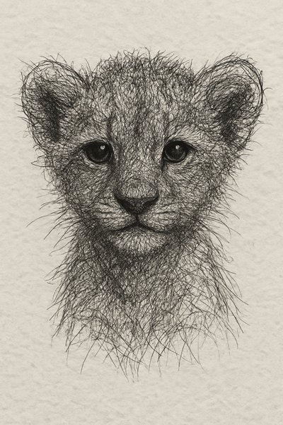 Dibujo de un cachorro de león muy mono de Natalie Bruns