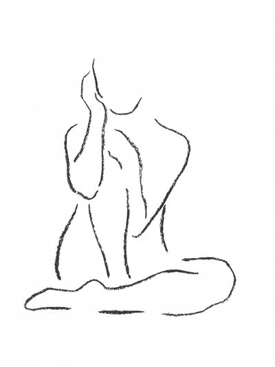 Elegante figura sentada de Natalie Bruns