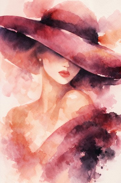 Mujer elegante con sombrero de Natalie Bruns