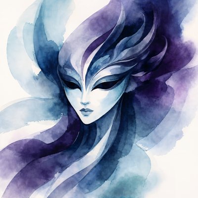 Máscara azul etérea de Natalie Bruns
