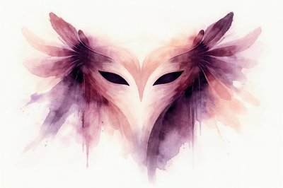 Máscara de búho en acuarela etérea de Natalie Bruns