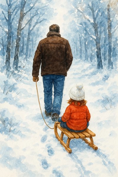 Paseo invernal para padres e hijos de Natalie Bruns