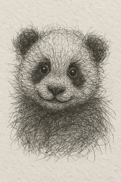 Cachorro de panda peludo de Natalie Bruns
