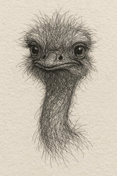 Dibujo de un emú simpático de Natalie Bruns