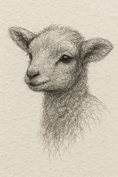 Dibujo de un cordero tierno de Natalie Bruns