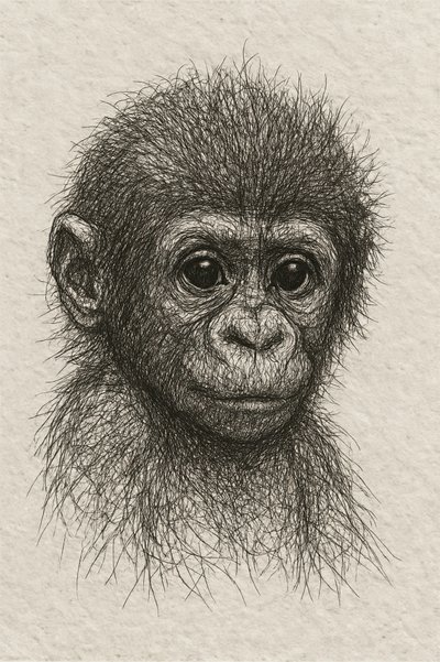 Cachorro de chimpancé inocente de Natalie Bruns