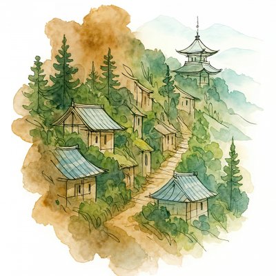 Pueblo de montaña japonés de Natalie Bruns