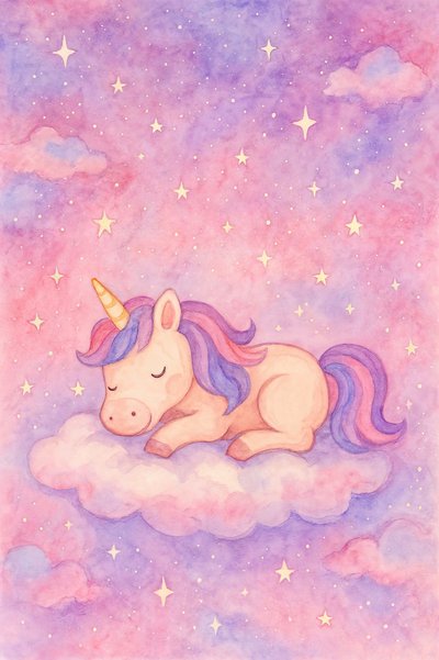 Unicornio mágico dormido de Natalie Bruns